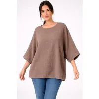 WENOR Blusentop Damen Musselin Oversize Bluse Fledermausärmel lockerer Schnitt, weiter Fall, luftige Sommer Tunika