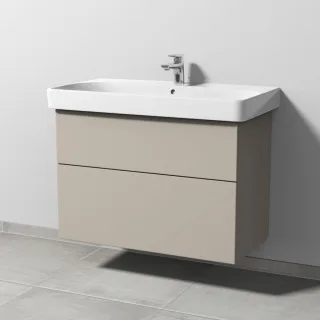Sanipa 3way Waschtischunterbau zu Geberit Smyle Square Waschtisch mit 2 Auszügen, Kaschmir-Matt SP6711U