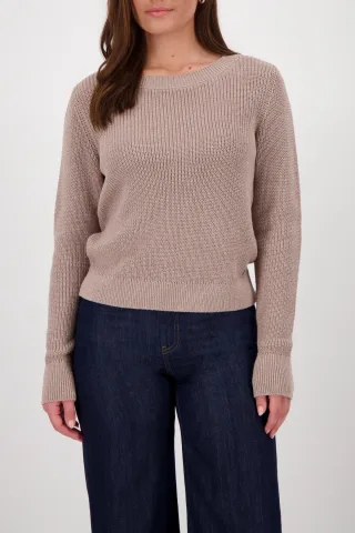 monari - Basic-Strickpullover mit Lurex - Gr. - 44