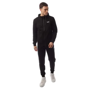 Herren Emporio Armani EA7 Core Identity Komplett-Reißverschluss Trainingsanzug in Schwarz