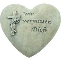 Bambelaa! Gartenfigur Bambelaa! Grabschmuck Grabdeko Herz Friedhof 'Wir vermissen Dich'