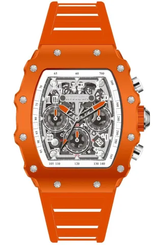 INVICTA Racing 69697 Herrenuhr - Quarzwerk - Acryl mit silbernem Zifferblatt - 43 mm
