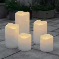 Spetebo LED Dekoobjekt LED Echtwachskerze warm weiß mit Timer, LED fest integriert, mit Timer Funktion