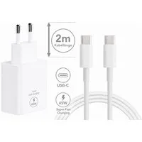 Ventarent 45W USB-C Ladegerät mit 2m Kabel für Samsung Galaxy S26 S25 S24 S23 USB-Ladegerät (3000 mA, Set, 2-tlg., Samsung Z Fold, Z Flip, Galaxy Tab, Google Pixel Serie, Schnellladegerät, Power Delivery, Samsung Galaxy, iPhone, Google Pixel)