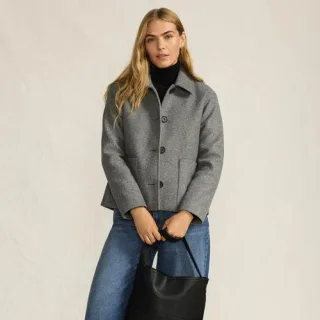 Hemdjacke Wool Touch für Damen, Damen, size: regular, Grau, Polyester, by Lands' End