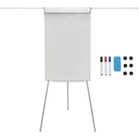 relaxdays Magnettafel Flipchart Whiteboard 100x70 cm 2 Arme, weiß