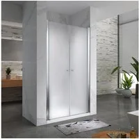i-flair Dusch-Doppelflügeltür Duschtür Lima mit Pendeltüren aus satiniertem 6 mm ESG Sicherheitsglas, 68x185 cm
