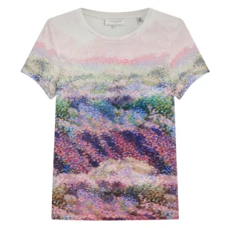 Ted Baker Kaytee Bedrucktes, Tailliertes Rosa T-shirt
