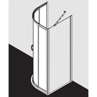 Kermi Viertelkreis-Duschkabine Ibiza 2000 90x90x185 R:52/55, silber, ESG KermiClean