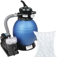 monzana Sandfilteranlage, 9.600 L/h Vorfilter 25 Liter Tank 7 Wege Ventil inkl. 1000g