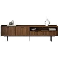 Compleo TV-Schrank 200 cm breit, Nussbaum oder Eiche Hikora, Lowboard mit 2 Schubladen Boho Design