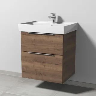 Sanipa 3way Waschtischunterbau zu Villeroy & Boch Collaro Waschtisch mit 2 Auszügen, Eiche-Tabak UM83450