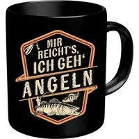 RAHMENLOS® Tasse Kaffeebecher als Geschenk für den Angler - Mir reicht's-Ich geh ANGELN, Keramik