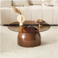 i@home Couchtisch Runder Glas-Couchtisch (Packung Set, 1 Tisch), modern Ø 70 cm mit Stahl-Sockel – edel,stabil,pflegeleicht