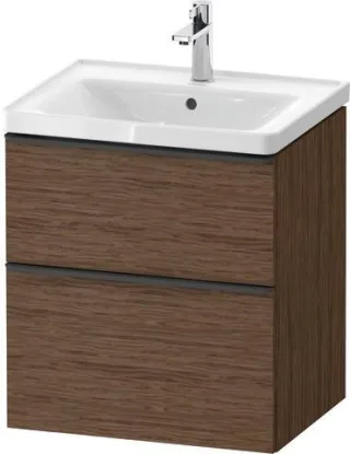 Duravit D-Neo Waschtischunterbau wandhängend Nussbaum dunkel Matt 584x452x625 mm - DE43590BD210000 DE43590BD210000