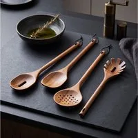 Bricard Kochbesteck-Set 4-teiliges Kochbesteck aus massivem Akazienholz (4-Teilig)