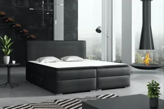 Boxspringbett Schlafzimmerbett DORIAN 140x200cm Vintage Schwarz