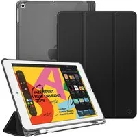 Fintie Tablet-Hülle für iPad 9. Gen 2021/8. Gen 2020/7. Gen 2019 10.2 Zoll mit Stifthalter, ultradünne leichte Case mit transparenter Rückseite & Auto Schlaf/Wach