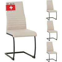 Albatros International Freischwinger Freischwinger Turano 4er Set Beige Modernes Design Stoff, Modernem Design Stoff-Bezug Dicke Polsterung Küchenstuhl Polster