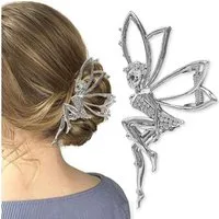 LuxusKollektion Haarklammer Elfen Haarklammer Strass Silber Haarspange groß Damen Hair Clip Feen