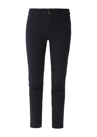 s.Oliver BLACK LABEL - High Rise-Hose aus Baumwollsatin blau - Gr. - 36/32