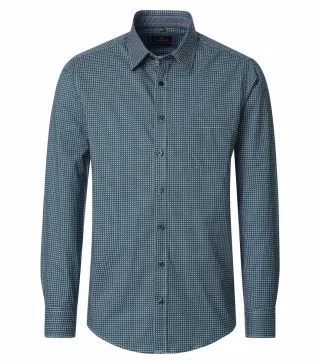 CASAMODA - Langarmhemd mit Muster blau - Gr. - XXL