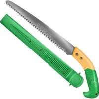 GRÜNTEK Gartensäge Leichte und scharfe Holzsäge / Handsäge BARRAKUDA 300 mm mit Träger, Spezial-Zahnung, rutschfester gummierter Griff, praktischer Halter