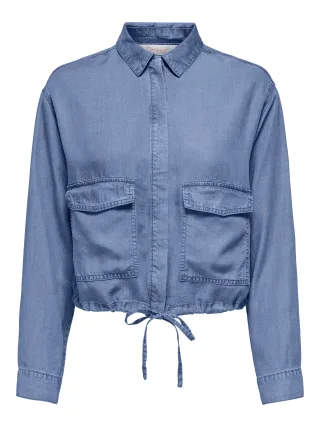 ONLY - ONLCHARIS LIFE LS JACKET WVN CC Medium Blue Denim - Gr. - XL