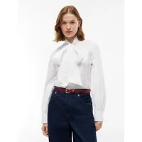 Tommy Hilfiger Langarmbluse POPLIN BOW TIE LS SHIRT Baumwolle