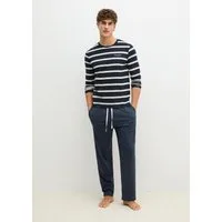 Marc O'Polo Schlafanzug Mix N Match Cotton (2 tlg) mit langen Ärmeln, Rundhalsausschnitt und Streifen