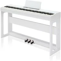 VINGLI Digitalpiano GDP-104 E Piano 88 Tasten, vollgewichtete Tastaturen, Dual Bluetooth, Digitalpiano mit Klavierständer, Weiß/Schwarz/Schwarznussbraun