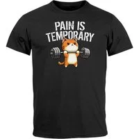 MoonWorks Print-Shirt Herren T-Shirt Fitness Sport Gym Bodybuilding Katze Spruch Lustig mit Print