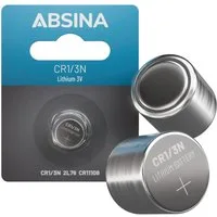 ABSINA CR1/3N Batterie Lithium 3V - Batterie CR11108 mit langer Haltbarkeit Knopfzelle, (1 St)