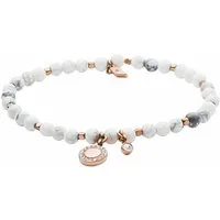 Fossil Armband Schmuck Geschenk Metall Armkette VINTAGE MOTIFS, mit Howlith und Glassteinen