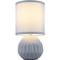 GLOBO LIGHTING Tischleuchte, Leuchtmittel nicht inklusive, Tischlampe Tischleuchte Nachttischlampe Keramik Textil blau H 23 cm