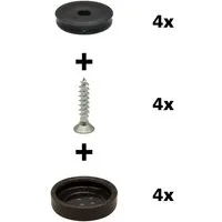 WAGNER design yourself Klick-Gleiter QuickClick® Möbelgleiter, Stuhlgleiter, Kunststoffgleiter, I 4er-Set zum Anschrauben I 4x Basis + Schraube + Gleiteinsatz austauschbar - Kunststoff BLACK - Durchmesser Ø 17, 20, 25, 30, 40, 50 mm - Made in DE