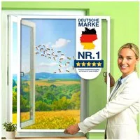 KESSER Insektenschutz-Fensterrahmen Fliegenschutzgitter für Fenster mit Aluminium Rahmen Fliegengitter, Mückengitter, Moskitonetz, Spannrahmen, ohne Bohren und Schrauben