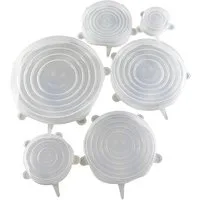 Spetebo Universaldeckel 6er Set Universal Silikondeckel rund, (Set, 6-tlg., 6er Set), 6,5 cm bis 20,5 cm - Dehnbare Frischhalte Deckel