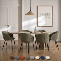 Haris Børn Esszimmerstuhl mit Armlehnen - Hochwertige Polsterstühle für Esszimmer (Set, 6 St), Premium Esszimmer Stühle & Wohnzimmer Stühle