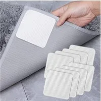 FOUORTUNATE-BEE Teppichunterlage Teppich Anti-Rutsch Pads 10×10 cm – Fixierung ohne Rückstände, (8-St), Quadratische Teppichhalter für Fliesen, waschbar & haftend