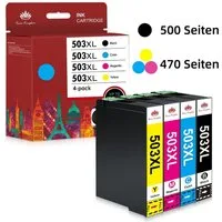 Toner Kingdom Multipack 503 XL Druckerpatronen für Epson 503XL Tintenpatrone (WorkForce WF-2965DWF WF-2960DWF, 999-tlg., Expression Home XP-5205 XP-5200)