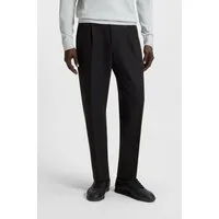 BOSS GREEN Webhose T Convert-Pleat mit Zugbund und Markenlabel Bundfaltenhose Anzughose Stretchhose