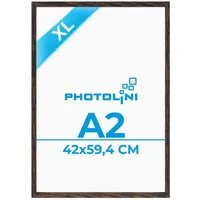 PHOTOLINI Bilderrahmen modern mit bruchsicherem Acrylglas, Holz MDF für Fotos & Poster, für 1 Bilder (1 Einzelrahmen), Posterrahmen A2 42x60 cm zum Aufhängen