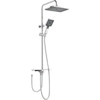 SCHÖNER WOHNEN-Kollektion Duschsystem VERINA mit Ablage, Höhe 118 cm, Chrom, Duschstange mit Regendusche