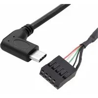 Bolwins C69 USB Kabel Typ-C Stecker auf 5pin 9pin USB PC Mainboard Header 50cm USB-Kabel, USB Typ-C Stecker (abgewinkelt), 9-Pin Header Buchse (50 cm), Plug & Play, für Mainboards & USB-C Geräte