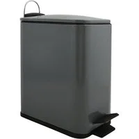 spirella Kosmetikeimer ERIK, Treteimer mit Softclose-Absenkautomatik, Anti-Fingerprint-Beschichtung, herausnehmbarer Inneneimer, innovatives Design in besonders schmaler Form speziell für enge Nischen, HxBxT 29x14x28 cm, 5L, anthrazit grau