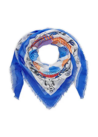 Leichtes Tuch aus Baumwolle mit Peanuts-Motiven und Schriftzug blau - Gr. - one size