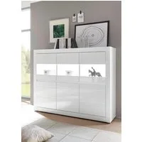 Home affaire Highboard Carat, Breite 164 cm, Blende in weiß und betonfarben im Lieferumfang