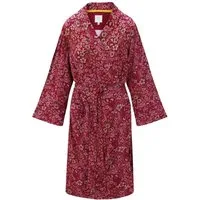 PiP Studio Kimono Naomi Kimono Daisy Dreams, knielang, Viskose, mit breitem Gürtel zum binden, Bindegürtel, mit Bindegürtel