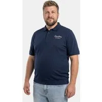 Men Plus Poloshirt Poloshirt Bauchfit Piqué Brustprint Halbarm